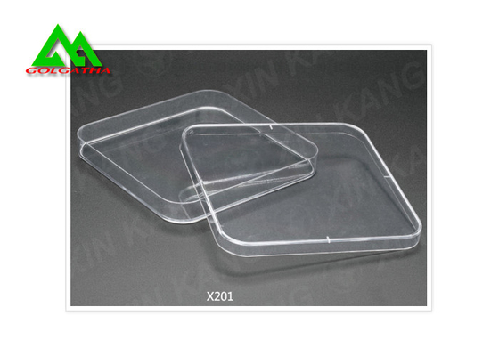 中国 ふたのプラスチック医学等級が付いている生殖不能の正方形/円形の使い捨て可能なペトリ皿 サプライヤー